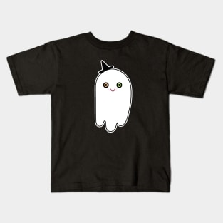 cute Halloween ghost with witch's hat Kids T-Shirt